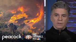 What California wildfires mean for Vikings-Rams Wild Card game | Pro Football Talk | NFL on NBC