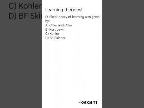 cdp quiz. learning theories. Subscribe for more #cdp #cdpquestion #uptet #ctet #learningtheories