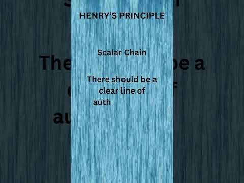 Scalar Chain #principles of management #Henry principles