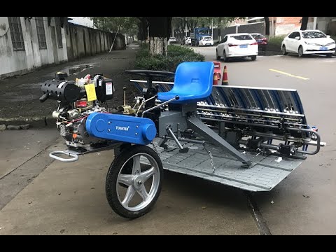 10 rows of single-wheel rice transplanter under test