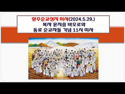 양주순교성지 미사(복자 윤지충 바오로 동료 순교자 기념 11시 미사 2024.5.29.)