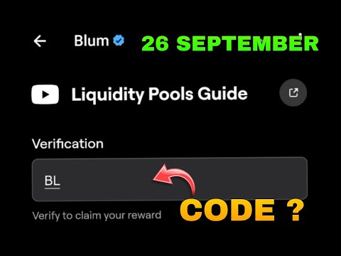 Liquidity Pools Guide Video Code Blum | Blum New Video Code 26 September | Blum Video Answer Today