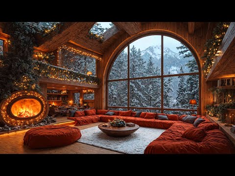 Relaxing Christmas Background Jazz Music for Holiday Mood 🎄 Cozy Christmas Ambience & Fireplace 🔥