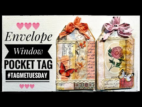 Junk Journal Ephemera - Envelope Window Pocket Tag #tagtuesday