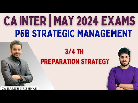 SM | STRATEGIC MANAGEMENT | CA INTER | PREPARATION STRATEGY | MAY 2024 EXAMS | 3 /4 TH STRATEGY