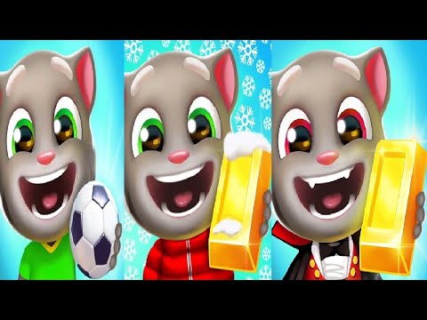 Talking Tom Gold Run New Update Christmas VS Halloween VS  Event Football Fever 2024