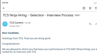 TCS Ninja Interview Mail || TCS ninja Result Declared || tcs nqt #nqt #ninja #tcs #Tcs #cutoff