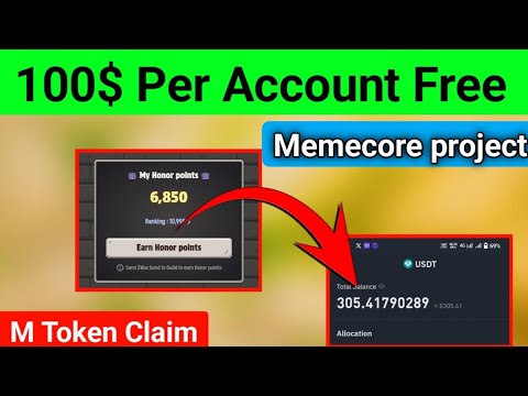 100$ per account free airdrop memecore project | Today new airdrop memes claim free 100$ per account