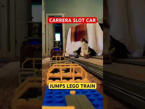 Carrera Slot Car Jumps LEGO Train - Road and Rail Crossing