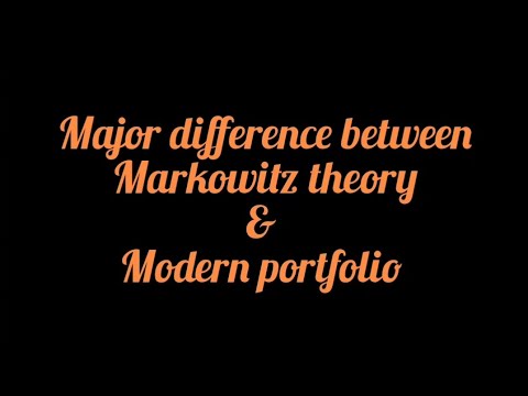 Difference between markowitz and modern portfolio theory