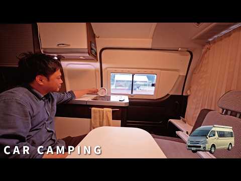 [Car camping] Air conditioning experiment in the hottest place in Japan. [Hiace camper]