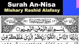 4 - Surah An-Nisa Full | Sheikh Mishary Rashid Al-Afasy With Arabic Text (HD)