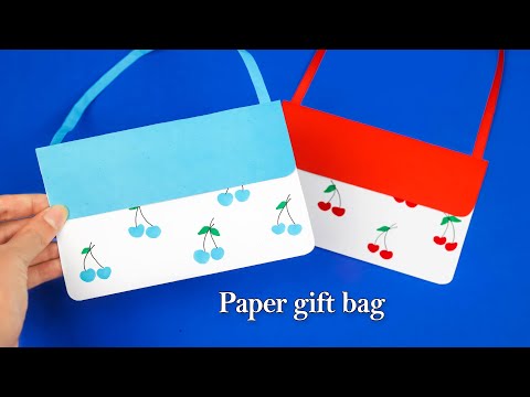 Gift bag: Origami paper gift bag making - Paper bag making with handle