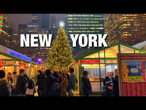 New York City LIVE Christmas Walk Midtown Manhattan Holiday Season (December 17, 2024)