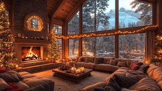 Warm Christmas Jazz Instrumental Music 🎄 Christmas Fireplace Crackling Sounds 🔥 Christmas Ambience