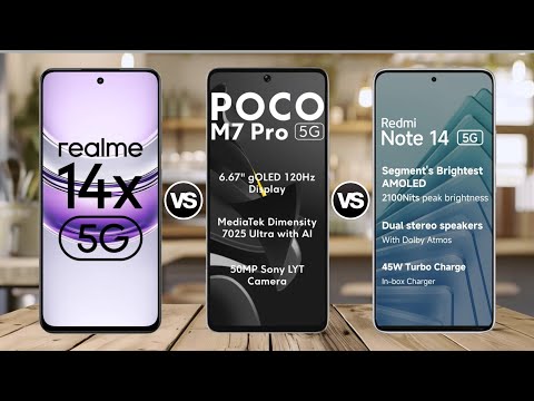 Realme 14x 5G Vs POCO M7 Pro 5G Vs Redmi Note 14 5G