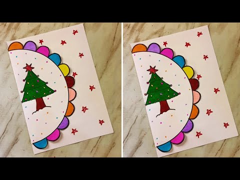 Christmas card making|Happy Christmas greeting card|Happy Christmas day card|Handmade Christmas card