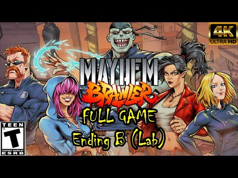 Mayhem Brawler - Full Playthrough (1P Story Mode, Alley Witch, She Wolf) Ending B (The Lab)