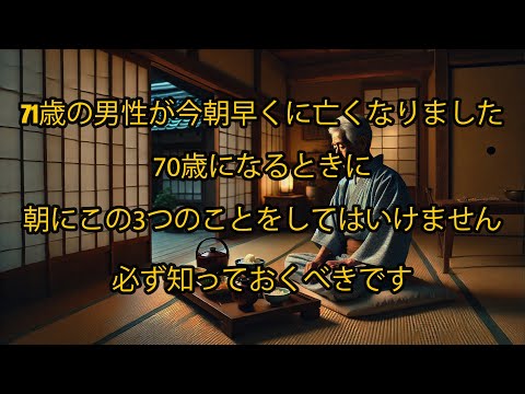 71歳の男性が今朝早く亡くなりました。70歳を迎えたら、朝に3つのことをしないように注意してください