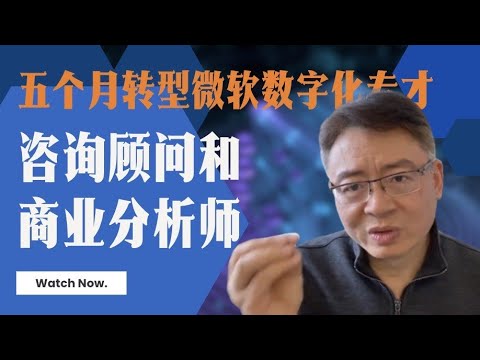 五个月，成功转型微软数字化体系专才：“咨询顾问”和“商业分析师”（To be Digital Professional: Consultant and Business Analyst)