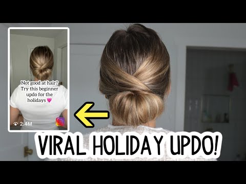 VIRAL HOLIDAY UPDO FOR BEGINNERS! STEP-BY-STEP HAIR TUTORIAL