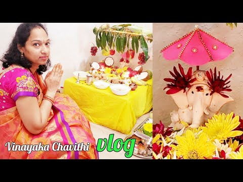 Vinayaka chavithi  vlog | maa inti vinayaka chavithi pooja | USA telugu vlogs  | Jaanus vlogs