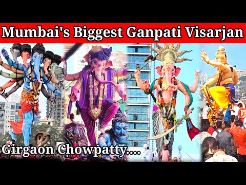 Mumbai’s Biggest Ganpati Visarjan at Girgaon Chowpatty 2024 | Mumbai Ganpati Visarjan 2024| trending