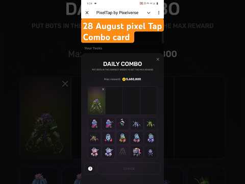 28 August pixel Tap daily combo card | pixel Tap by pixelverse daily combo card  #pixeltapcombo