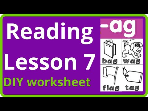 "AG" word family | Rhyming | blending | DIY WORKSHEET Activity / CVC | बच्चों के लिए पढ़ना