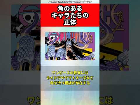 人間じゃない！？角のあるキャラクター達の正体とは！？　#ワンピース