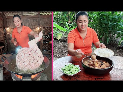 Delicious pork leg cooking with country style - Cooking with Sreypov