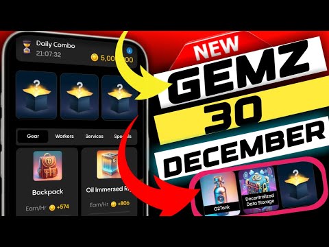 gemz daily combo today 30 december  | gemz daily combo card unlock kaise kare | gemz daily combo