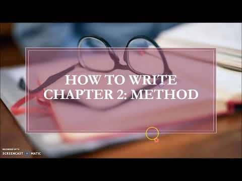 How to Write Chapter 2: METHOD (IMRAD Part 3) | SHS