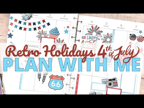 PLAN WITH ME | CLASSIC VERTICAL HAPPY PLANNER | LIVE LOVE POSH RETRO HOLIDAYS 4TH OF JULY SPREAD