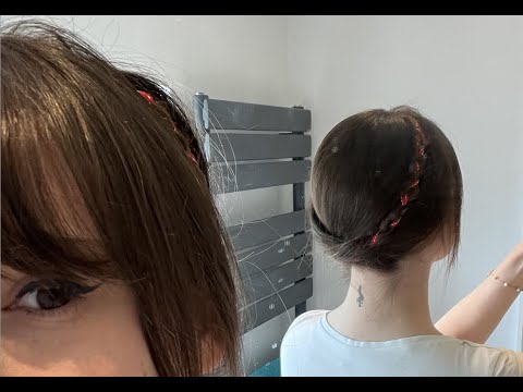 Milkmaid braids (with no back parting) for when your hair's not quite long enough