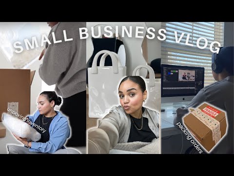 SMALL BUSINESS VLOG // Unboxing inventory, packing orders + days in the life