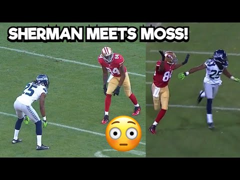 Randy Moss Vs Richard Sherman 🔥 Richard Sherman MEETS Randy Moss! (2012) WR Vs CB highlights