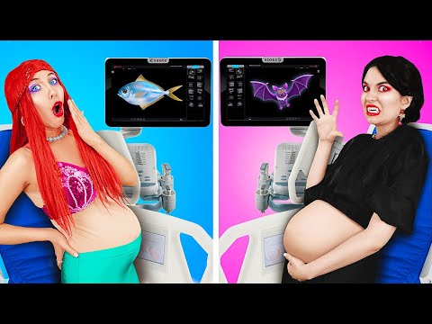 Vampire Pregnant vs Mermaid Pregnant! Funny Pregnancy Moments and Cool Hacks by Rocketmons!