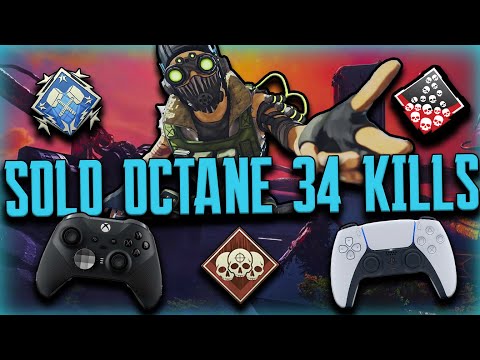 GETTING 34 KILLS SOLO WITH OCTANE IN SHADOW ROYALE | Linear ALC Settings | (Apex Legends)