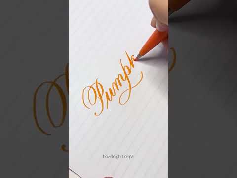 "Pumpkin Pie" Flourished Brush Pen Calligraphy Quote #asmrvideo #flourishing #letteringchallenge