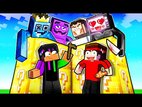 Build to SURVIVE But LUCKY BLOCK LOOT ONLY!! (Minecraft Challenge)