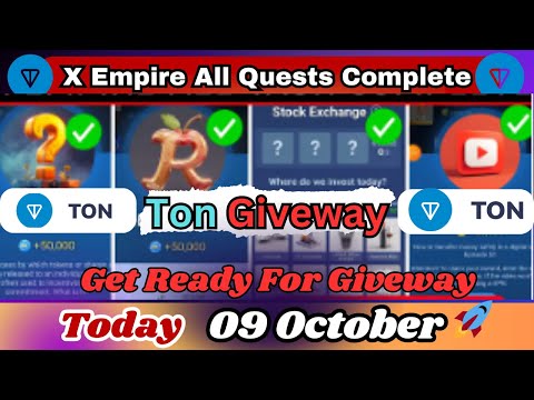 09 October All Quests Code X Empire | Riddle Of The Day | Rebus Of The Day | Ton Giveway  | ton