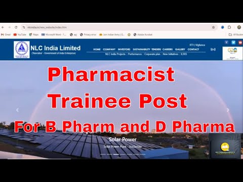 NCL Pharmacist trainee post|  ncl vacancy 2024 | NLC India Limited vacancy | NCL Recruitment-2024