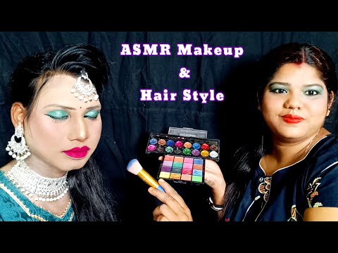 ASMR~Doing Sweet Bro Transformation Makeup & Hair Style Binding (Tingles) @asmrsangi7044 🌹👄