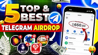 Top 5 Telegram Airdrops | Binance Airdrops Today | Telegram Crypto Mining Bot | Telegram Earn Money