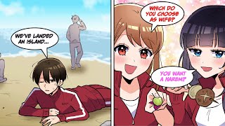 ［Manga dub］I landed to an island with my classmates so all girls want to have a harem and...