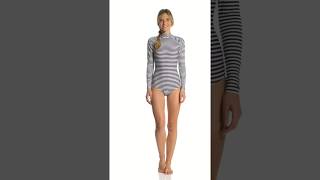 Seea Black Stripe Gaviotas L/S One Piece Swimsuit | SwimOutlet.com