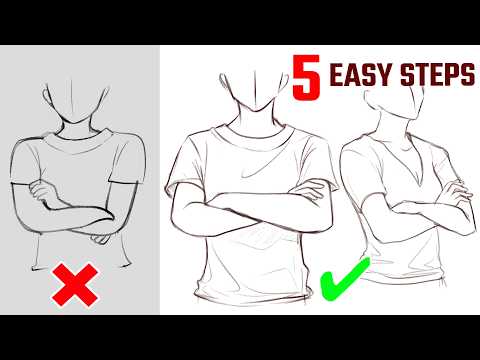 Step-by-Step | Crossed Arms Drawing Guide | Quick and Easy! Beginners friendly