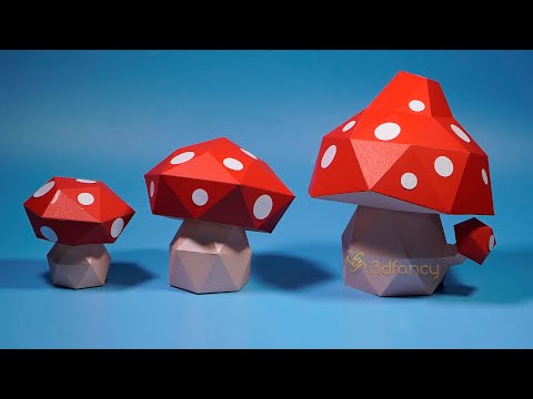 How to make Mushroom 3d papercraft | Cricut Papercrafts, cricut paper projects for beginners