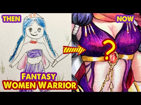 Redraw Fantasy Women Warrior from Old Painting | Huta Chan Studio